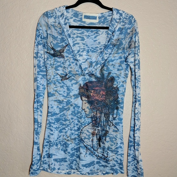 Vintage Shawana hooded long sleeves shirt/tunic - Picture 3 of 6